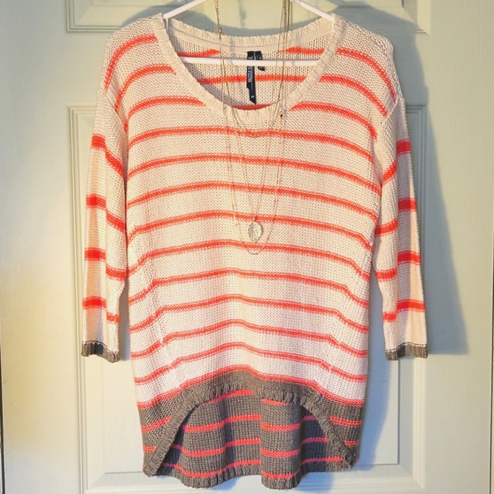 🧶Women's 3/4 Sleeve Crochet Sweater Size Sm